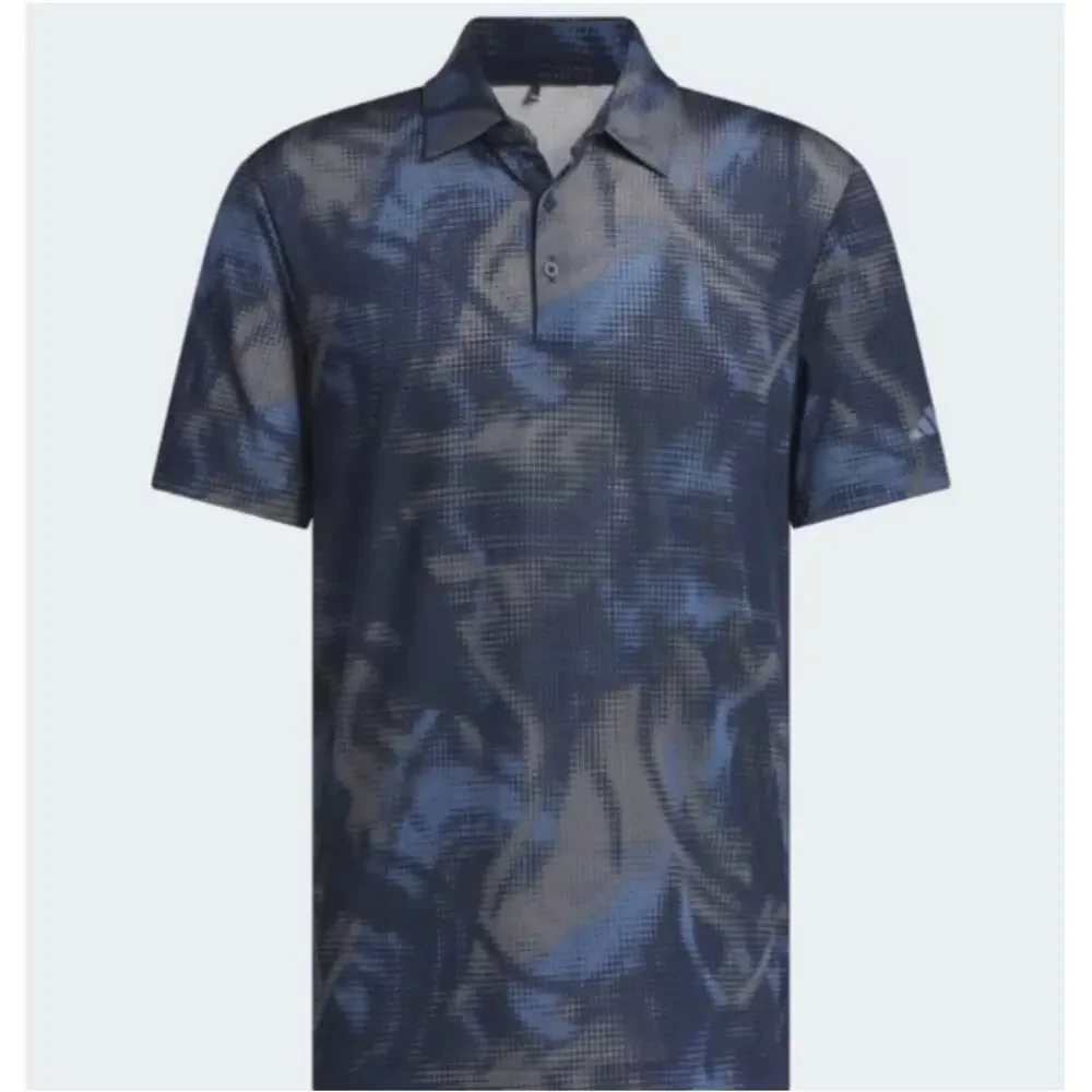 Adidas Collegiate Navy Ultimate365 Printed Mesh Polo Shirt Size M